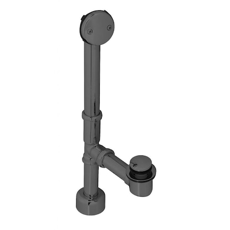 Westbrass All Exposed Tip Toe Bath Waste, 14" Make-Up, 17 Ga. Tubing in Powdercoated Flat Black D3251K-62